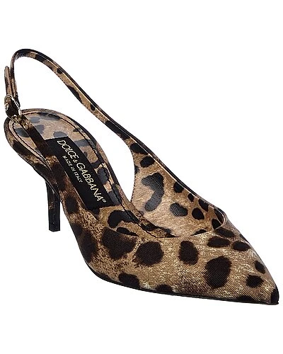 Dolce & Gabbana Printed Canvas Slingback Pump Women 3 Dolce & Gabbana Printed Canvas Slingback Pump Women