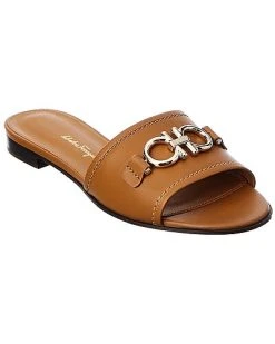 Salvatore Ferragamo Gancini Leather Slide Women
