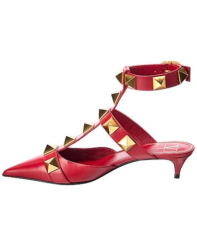 Valentino Roman Stud 40 Leather Ankle Strap Pump Women 4 Valentino Roman Stud 40 Leather Ankle Strap Pump Women - Image 2