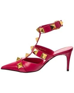 Valentino Roman Stud 80 Leather Ankle Strap Pump Women -Valentino shop 1313374264 RLLD 2