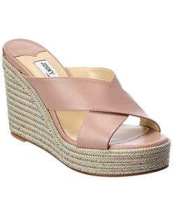 Jimmy Choo Dovina 100 Leather Wedge Sandal Women