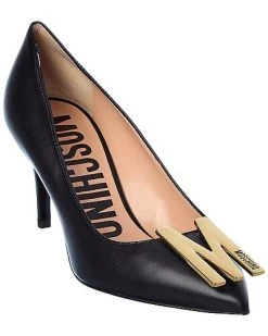 MOSCHINO M Logo Leather Pump Women