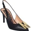 MOSCHINO M Logo Leather Slingback Pump Women -Valentino shop 1313381148 RLLD 1