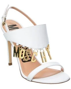 MOSCHINO Logo Lettering Leather Sandal Women
