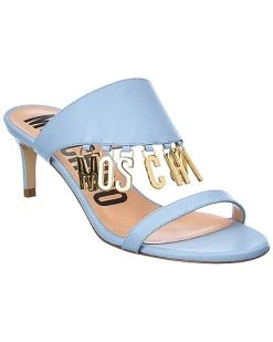 MOSCHINO Logo Lettering Leather Sandal Women