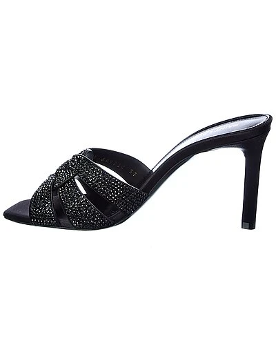 Saint Laurent Tribute 85 Satin & Leather Sandal Women 4 Saint Laurent Tribute 85 Satin & Leather Sandal Women - Image 2