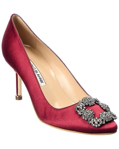 Manolo Blahnik Hangisi 70 Satin Pump Women 3 Manolo Blahnik Hangisi 70 Satin Pump Women