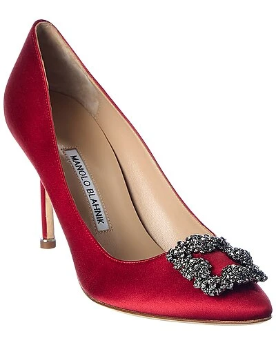 Manolo Blahnik Hangisi 90 Satin Pump Women 3 Manolo Blahnik Hangisi 90 Satin Pump Women