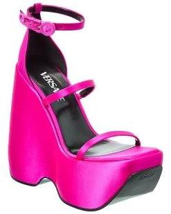 Versace Triplatform Satin Sandal Women
