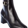 Salvatore Ferragamo Gancini Leather Bootie Women -Valentino shop 1313385724 RLLD 1