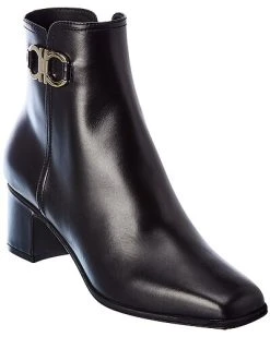 Salvatore Ferragamo Gancini Leather Bootie Women
