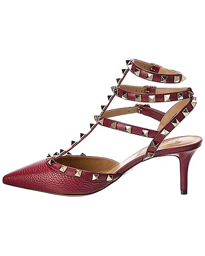 Valentino Rockstud Caged 65 Grainy Leather Ankle Strap Pump Women 4 Valentino Rockstud Caged 65 Grainy Leather Ankle Strap Pump Women - Image 2