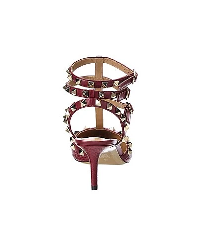 Valentino Rockstud Caged 65 Grainy Leather Ankle Strap Pump Women 5 Valentino Rockstud Caged 65 Grainy Leather Ankle Strap Pump Women - Image 3