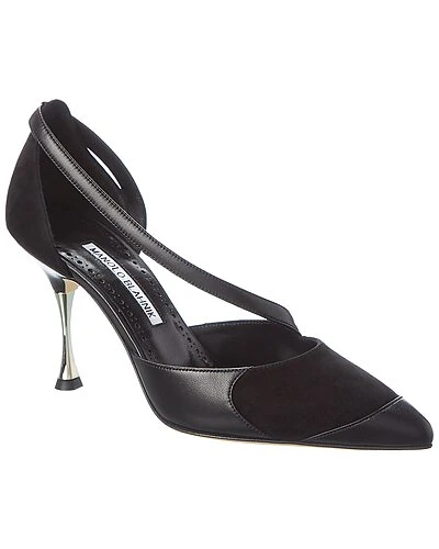 Manolo Blahnik Repim 90 Suede & Leather Pump Women 3 Manolo Blahnik Repim 90 Suede & Leather Pump Women