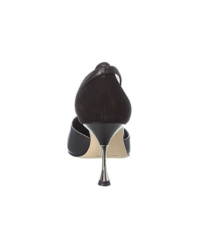 Manolo Blahnik Repim 90 Suede & Leather Pump Women 5 Manolo Blahnik Repim 90 Suede & Leather Pump Women - Image 3