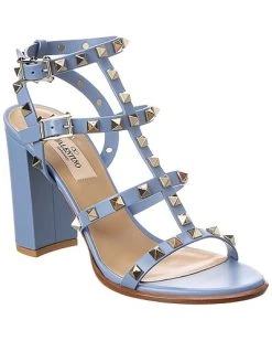 Valentino Rockstud Caged 90 Leather Ankle Strap Sandal Women