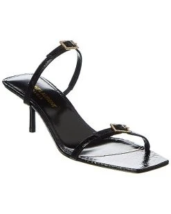 Saint Laurent Baliqua 55 Snake-Embossed Leather Sandal Women