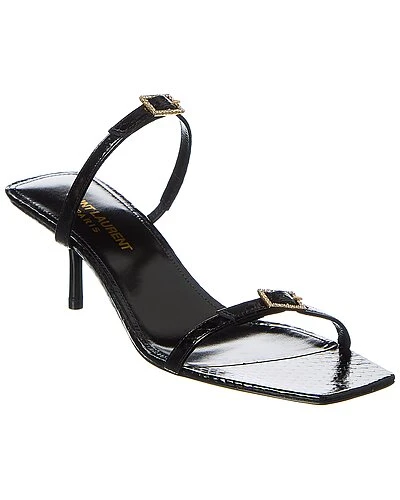 Saint Laurent Baliqua 55 Snake-Embossed Leather Sandal Women 3 Saint Laurent Baliqua 55 Snake-Embossed Leather Sandal Women