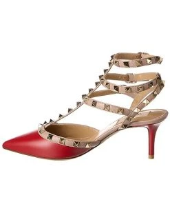 Valentino Rockstud Caged 65 Leather Ankle Strap Pump Women -Valentino shop 1313399750 RLLD 2