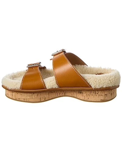 Chloé Marah Leather & Shearling Sandal Women 4 Chloé Marah Leather & Shearling Sandal Women - Image 2