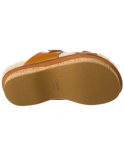 Chloé Marah Leather & Shearling Sandal Women 6 Chloé Marah Leather & Shearling Sandal Women - Image 4