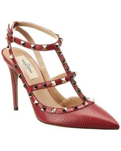 Valentino Rockstud Caged 100 Grainy Leather Pump Women