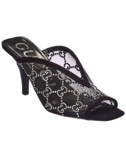 Gucci GG Mesh & Suede Sandal Women