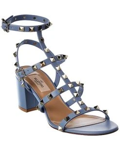 Valentino Rockstud Caged 60 Leather Ankle Strap Sandal Women