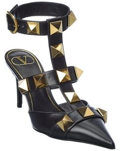 Valentino Roman Stud 80 Leather Ankle Strap Pump Women