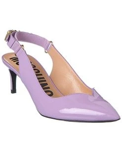 MOSCHINO Logo Patent Slingback Pump Women