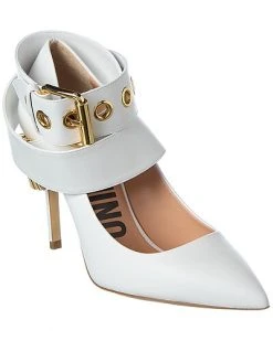MOSCHINO Logo Lettering Leather Pump Women