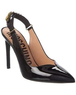 MOSCHINO Logo Patent Slingback Pump Women