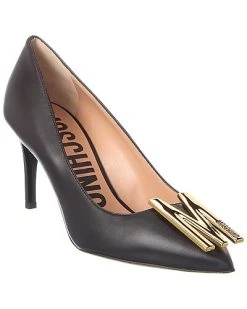 MOSCHINO Logo Leather Pump Women