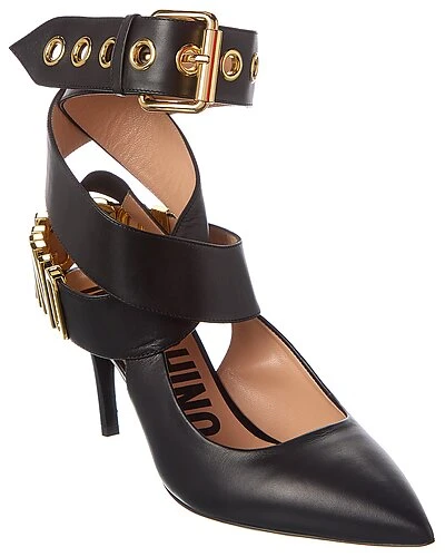 MOSCHINO Logo Leather Pump Women 3 MOSCHINO Logo Leather Pump Women