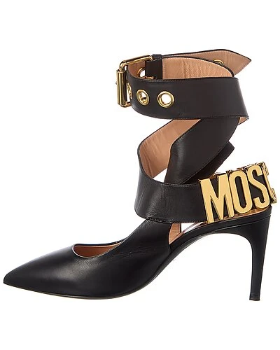 MOSCHINO Logo Leather Pump Women 4 MOSCHINO Logo Leather Pump Women - Image 2