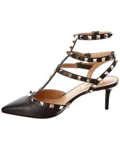 Valentino Rockstud Caged 65 Grainy Leather Ankle Strap Pump Women -Valentino shop 1313427765 RLLD 2