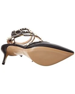 Valentino Rockstud Caged 65 Grainy Leather Ankle Strap Pump Women -Valentino shop 1313427765 RLLD 4