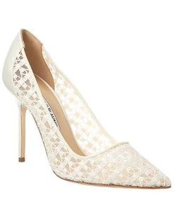 Manolo Blahnik LA 105 Lace & Satin Pump Women