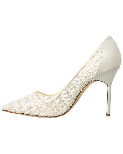 Manolo Blahnik LA 105 Lace & Satin Pump Women 4 Manolo Blahnik LA 105 Lace & Satin Pump Women - Image 2