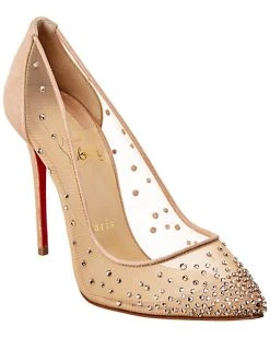 Christian Louboutin Follies Strass 100 Mesh Pump Women