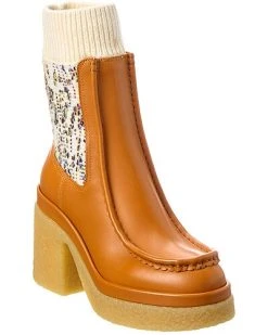Chloé Jamie Sock Leather Bootie Women