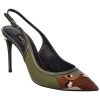 Dolce & Gabbana Patchwork Canvas & Leather Slingback Pump Women -Valentino shop 1313451628 RLLD 1