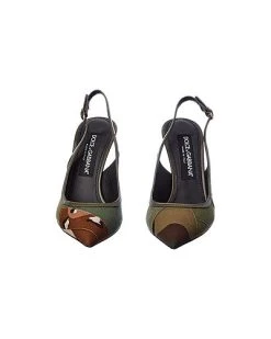 Dolce & Gabbana Patchwork Canvas & Leather Slingback Pump Women -Valentino shop 1313451628 RLLD 5