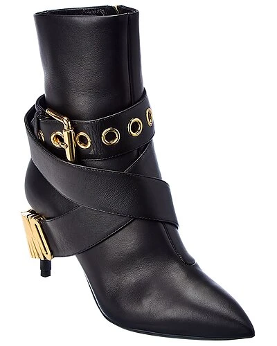 MOSCHINO Logo Leather Bootie Women 3 MOSCHINO Logo Leather Bootie Women
