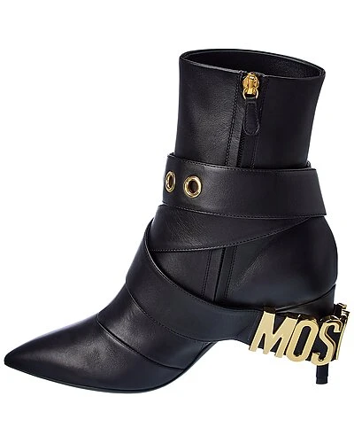 MOSCHINO Logo Leather Bootie Women 4 MOSCHINO Logo Leather Bootie Women - Image 2