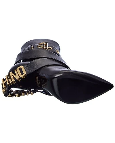 MOSCHINO Logo Leather Bootie Women 6 MOSCHINO Logo Leather Bootie Women - Image 4
