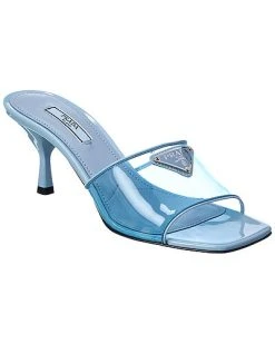 Prada Logo Vinyl & Patent Sandal Women