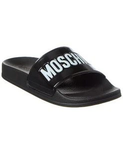 MOSCHINO Logo Embossed Rubber Slide Women