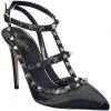 Valentino Rockstud Caged 100 Satin & Leather Pump Women -Valentino shop 1313475164 RLLD 1