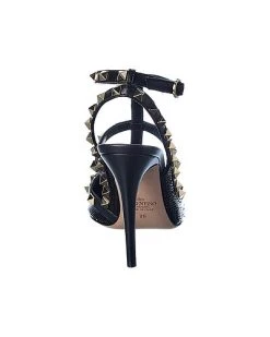Valentino Rockstud Caged 100 Satin & Leather Pump Women -Valentino shop 1313475164 RLLD 3